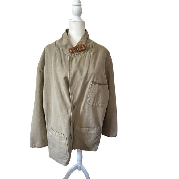 Orvis Zambezi Leather Trim Hunting Outdoor Safari Jacket Blazer Mesh Men's XL - Picture 5 of 16